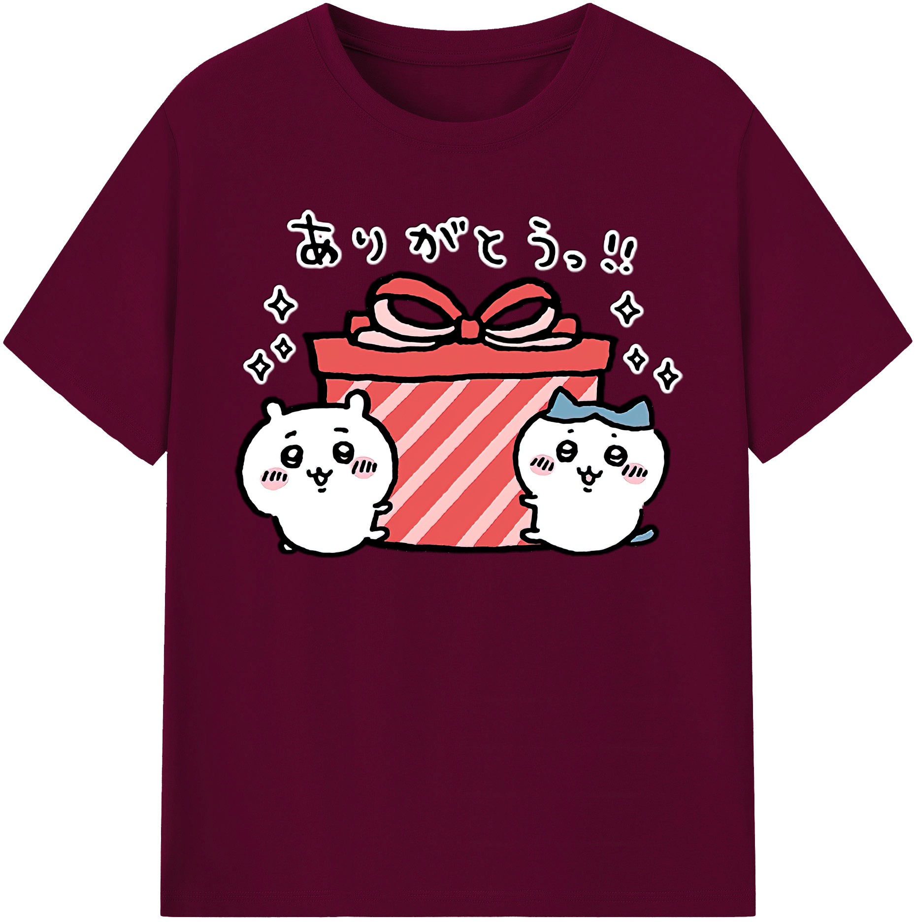 （画像用） ちいかわ ハチワレ Chii-kawa hachiware レディースカジュアルプリントTシャツ（綿100％）